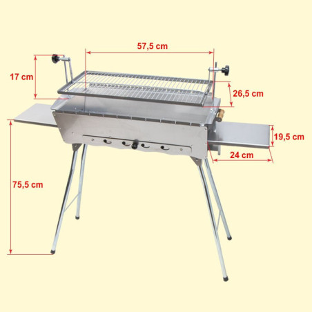 Mangal HLB: 90 x 70 x 30 cm Edelstahl 2 mm rostfrei