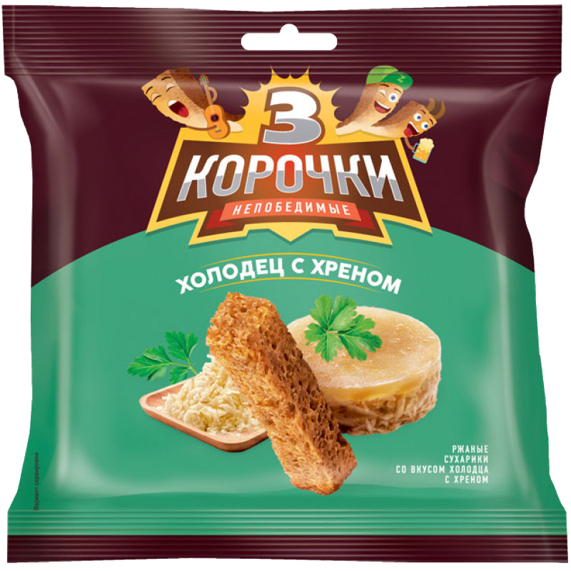Сухарики ржаные холодец с хреном 100g Сухарики ржаные холодец с хреном 100g