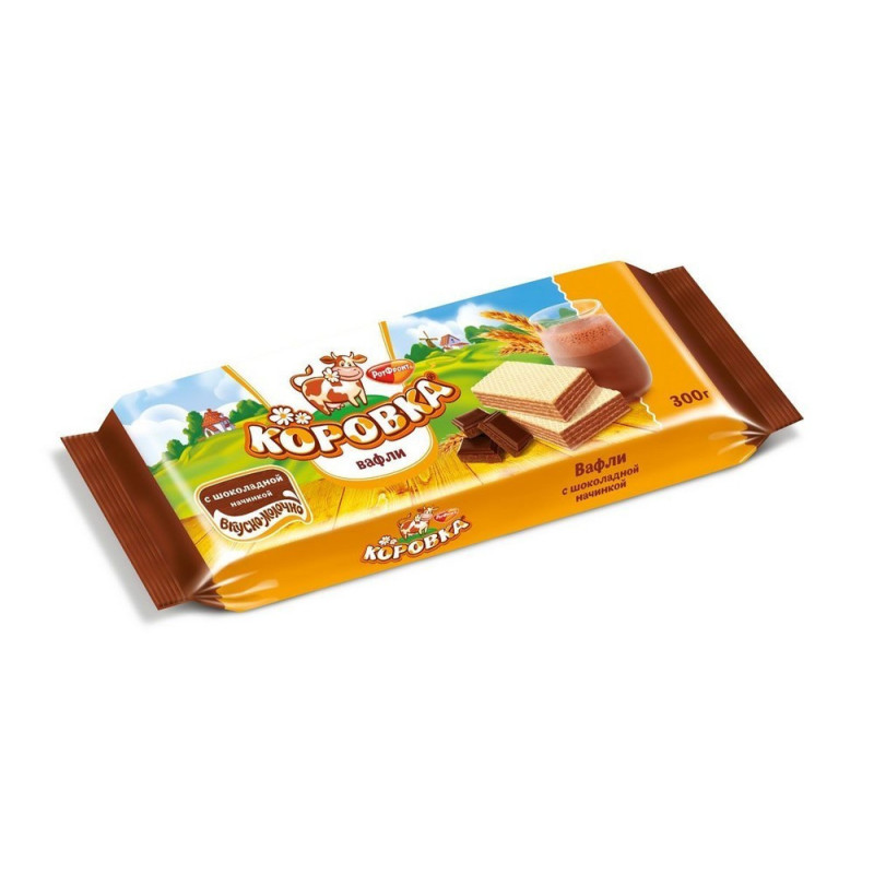 Вафли Коровка с шоколадной начинкой 300g Вафли Коровка с шоколадной начинкой 300g