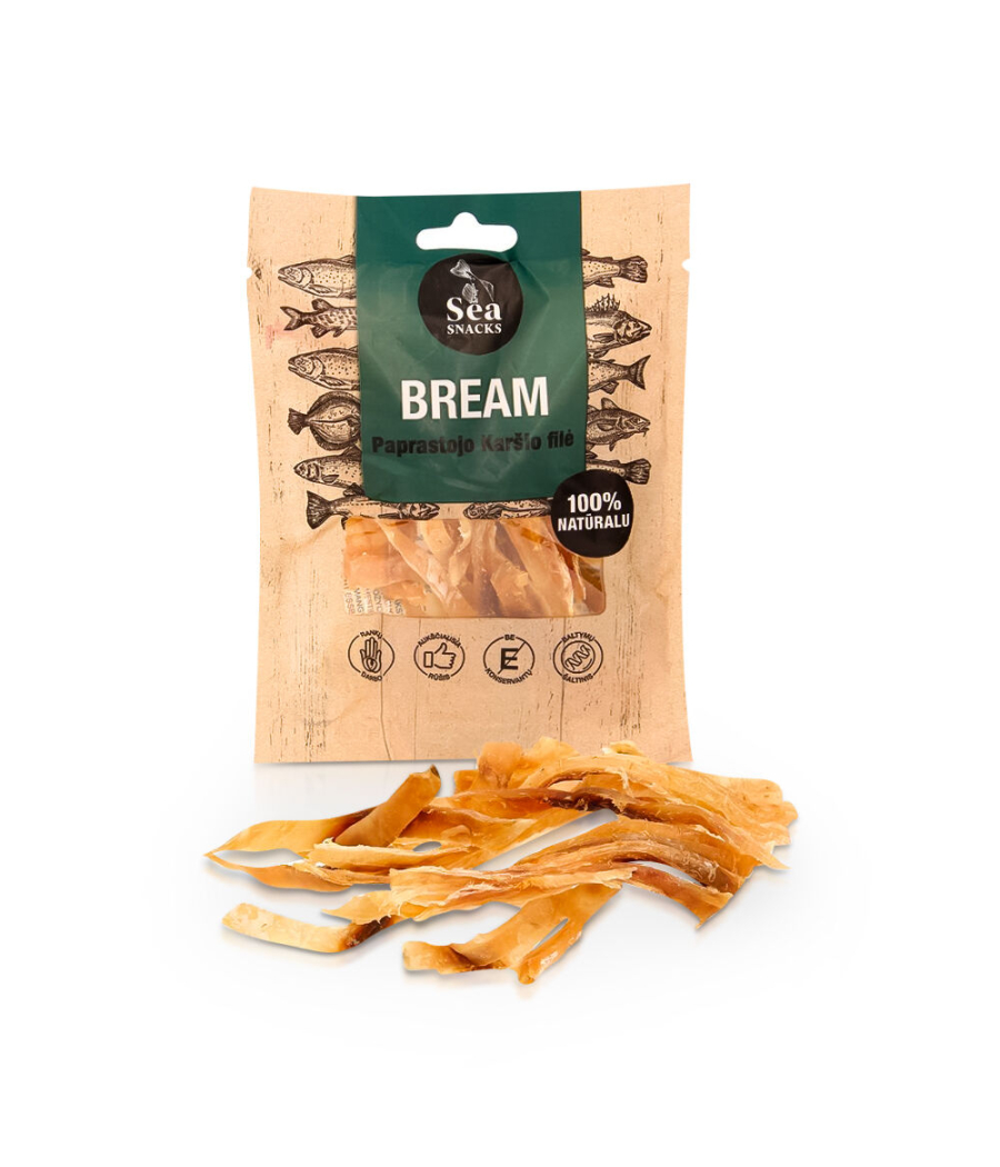 Bream fillets in strips, dried and salted 30g Bream fillets in strips, dried and salted 30g
