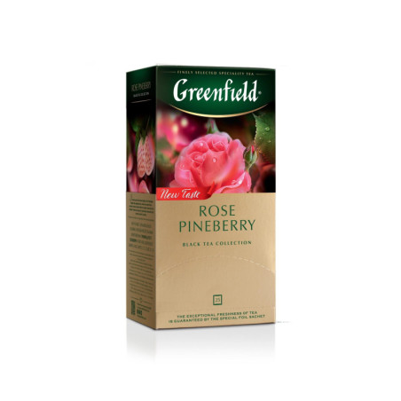 Schwarzer Tee Greenfield Rose Pineberry 25 Packungen.