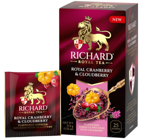 Tè nero Richard Royal Cranberry e Cloudberry 25x1,5gr