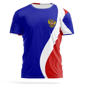 Maglietta con l'emblema dell'aquila bicipite Russia