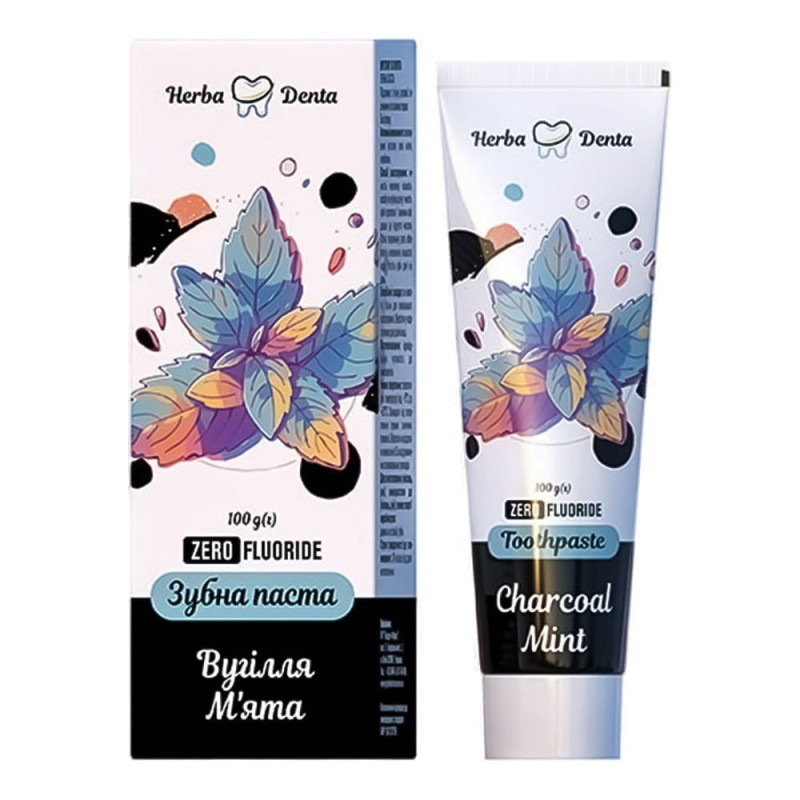 Toothpaste with activated charcoal and mint without fluoride 100g Toothpaste with activated charcoal and mint without fluoride 100g
