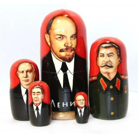 Matroschka Lenin Stalin und Führer der UdSSR 5 Plätze 17 cm