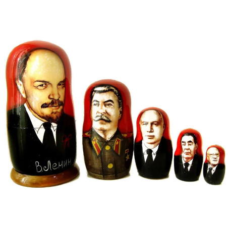 Matroschka Lenin Stalin und Führer der UdSSR 5 Plätze 17 cm