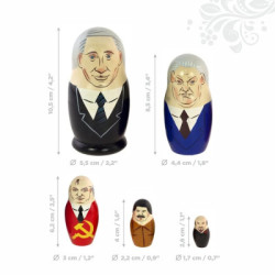 Matrjoschka aus Holz Putin 5 Plätze 10,5 cm