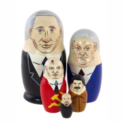 Matriochka Putin en bois 5 places 10,5 cm