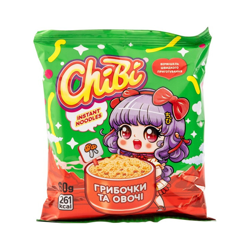 ChiBi Instant Noodles with Mushroom Flavor 60g ChiBi Instant Noodles with Mushroom Flavor 60g
