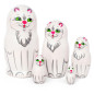 Small wooden animal nesting doll "White Cat" 5 pieces, 10.5 cm Small wooden animal nesting doll "White Cat" 5 pieces, 10.5 cm