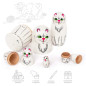 Small wooden animal nesting doll "White Cat" 5 pieces, 10.5 cm Small wooden animal nesting doll "White Cat" 5 pieces, 10.5 cm