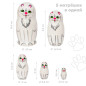 Piccola bambola di legno a forma di animale "Gatto bianco" 5 pezzi, 10,5 cm Piccola bambola di legno a forma di animale "Gatto bianco" 5 pezzi, 10,5 cm