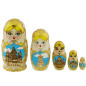 Azhna Matroschka-Puppe aus Holz, Moskau, 5 Stück, 10,5 cm Azhna Matroschka-Puppe aus Holz, Moskau, 5 Stück, 10,5 cm