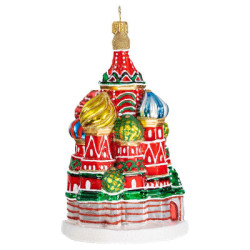 Новогодняя игрушка из выдувного стекла Собор Василия Блаженного Москва