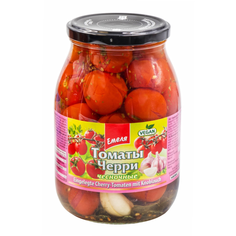 Hausgemachte Kirschtomaten mit Knoblauch 1L Hausgemachte Kirschtomaten mit Knoblauch 1L