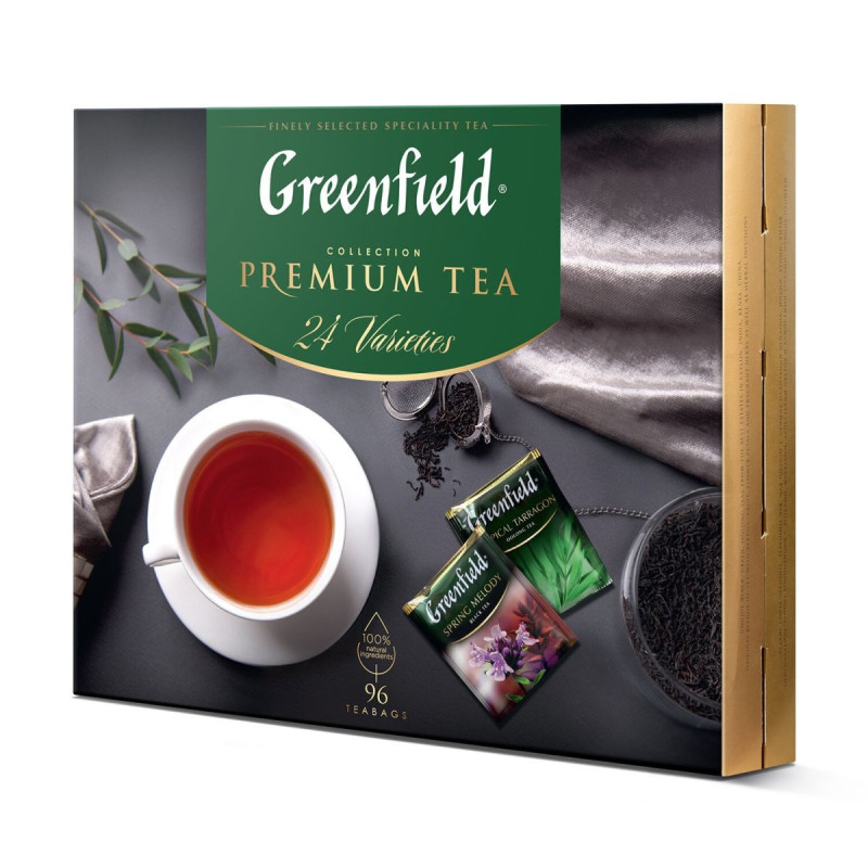 Assortiment de thés Greenfield, 24 saveurs, 96 sachets