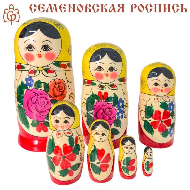 Matrioska Semyonovskaya 7 pezzi 16 cm Matrioska Semyonovskaya 7 pezzi 16 cm