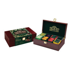 Caja de madera Ahmad Tea con 80 bolsitas de té surtidas