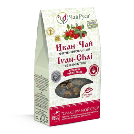 Fermentierter Ivan-Tee mit Preiselbeeren, 50 g