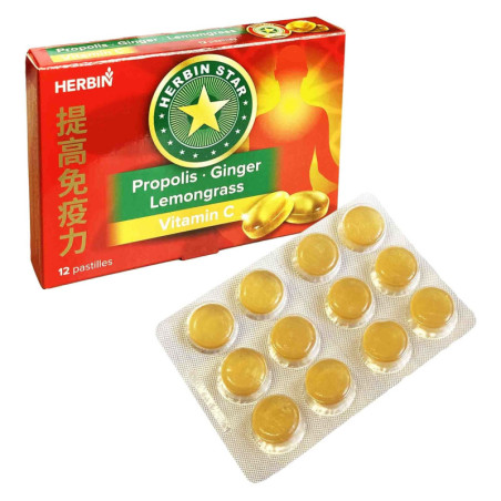 Zvezdochka lozenges with propolis and ginseng, 12 tablets