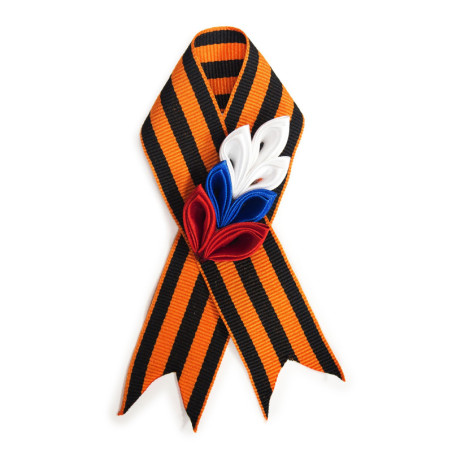 Broche-ruban Saint-Georges « Fleur Tricolore »