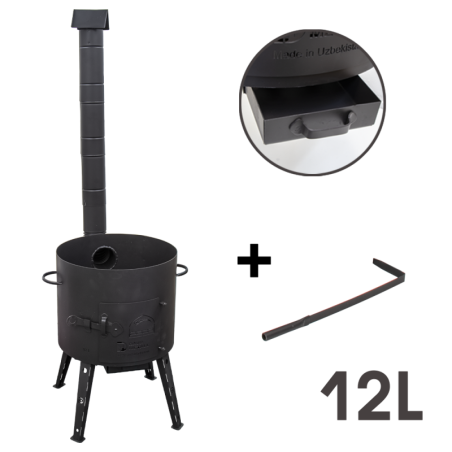 Firebox for a cauldron with a pipe 12L