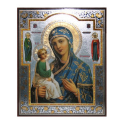 Jerusalemer Ikone der Mutter Gottes, 30 x 40 cm, doppelt geprägtes Holz
