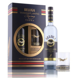 Set regalo Vodka Beluga con bicchiere da roccia Alc. 40% 0,7L