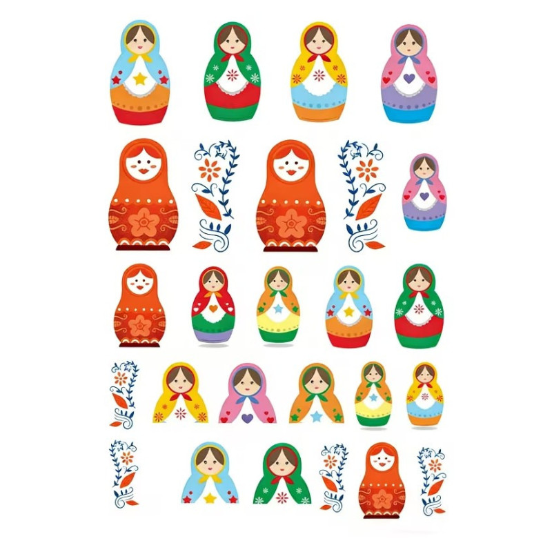 Matryoshka nail stickers set